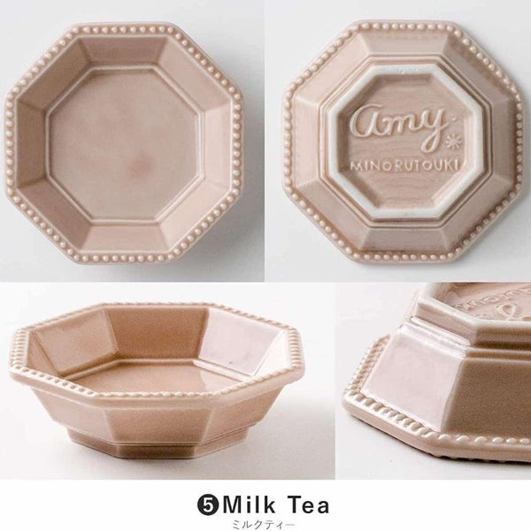 Amy 八角皿 豆皿 小皿 小付 角皿 おしゃれ 北欧 食器 醤油皿 陶器 美濃焼 日本製