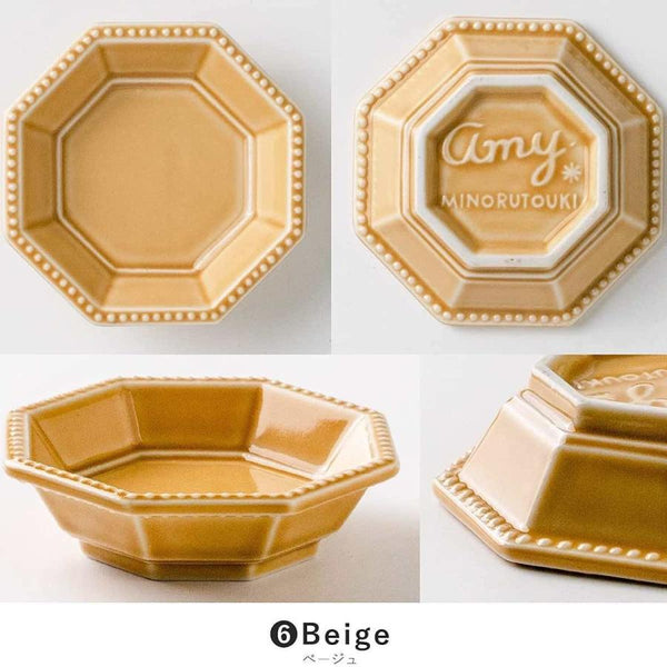 Amy 八角皿 豆皿 小皿 小付 角皿 おしゃれ 北欧 食器 醤油皿 陶器 美濃焼 日本製