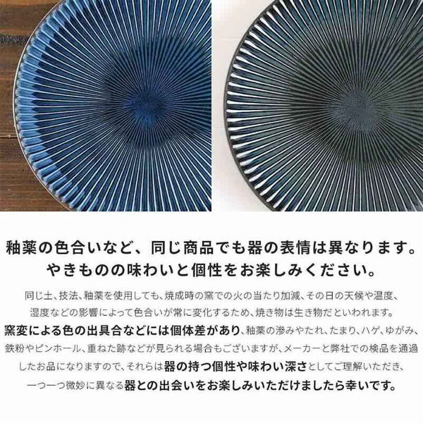 窯変SENDAN 深皿 22.5cm 大皿 225ディーププレート しのぎ 食器 美濃焼 日本製