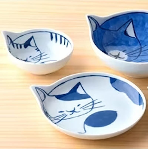 小neco鉢 4Pセット 小鉢 豆鉢 9.8cm 猫柄 食器 波佐見焼 日本製 ギフトセット 化粧箱入