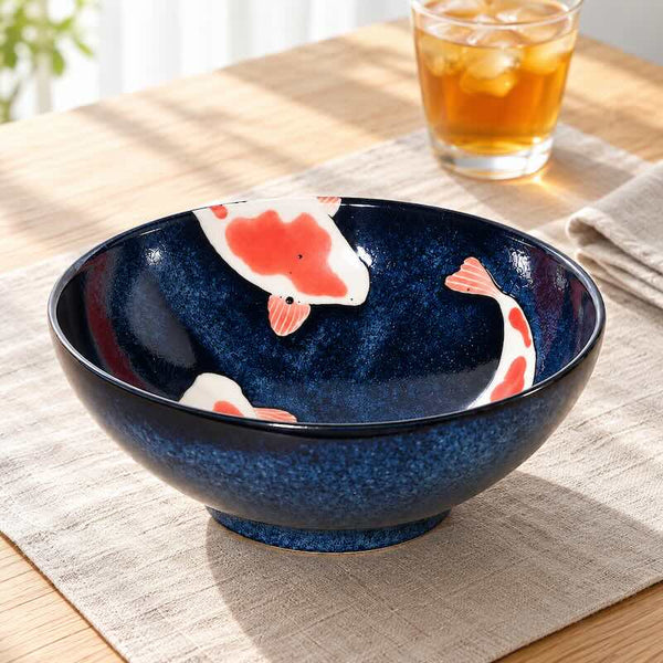 錦鯉 ラーメンボウル めん丼 21.5cm 陶器 和食器 おしゃれ 美濃焼 日本製