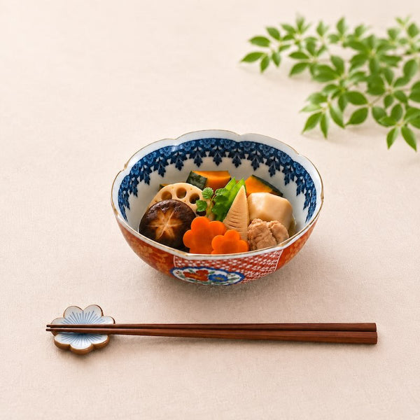 錦 桔梗 中鉢 おしゃれ 5.5寸鉢 16.4cm 煮物鉢 丼 どんぶり 日本製 美濃焼 食器