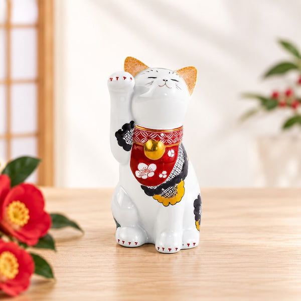 招き猫 有田焼 招福猫 miw みゅう 椿絵 子 置物 おしゃれ 陶器 縁起物 クリスマス プレゼント