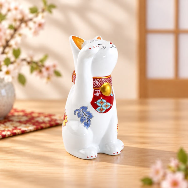 招き猫 有田焼 招福猫 miw みゅう 菊絵 子 置物 おしゃれ 陶器 縁起物 クリスマス プレゼント