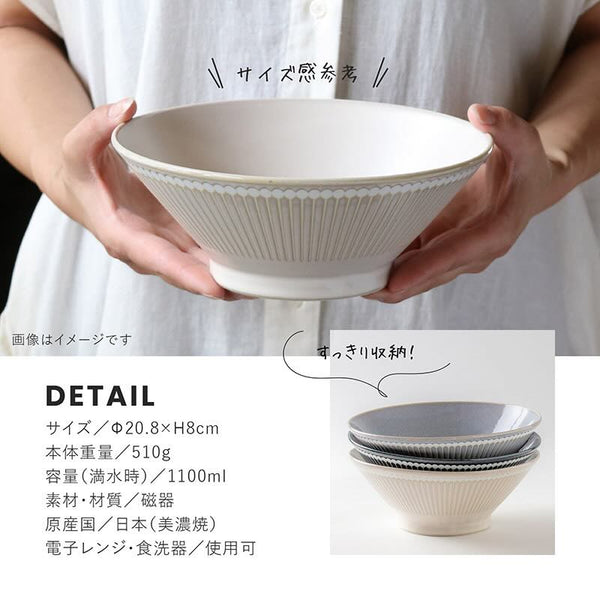 みのる陶器 Albee アルビー 210ヌードルボウル ラーメン鉢 ラーメンボウル おしゃれ 美濃焼 日本製 食器