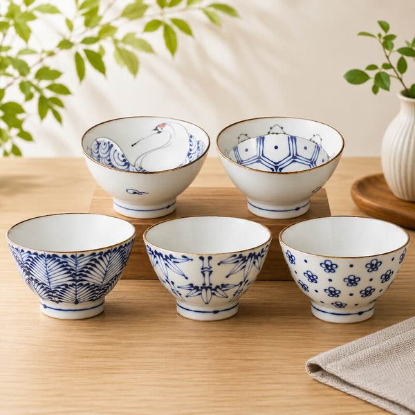 kotohogi くらわんか 茶碗 鶴 おしゃれ 波佐見焼 日本製 飯碗 縁起 ライスボウル 和食器