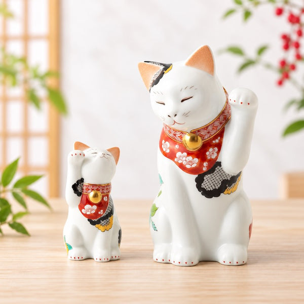 招き猫 有田焼 招福猫 miw みゅう 椿絵 子 置物 おしゃれ 陶器 縁起物 クリスマス プレゼント