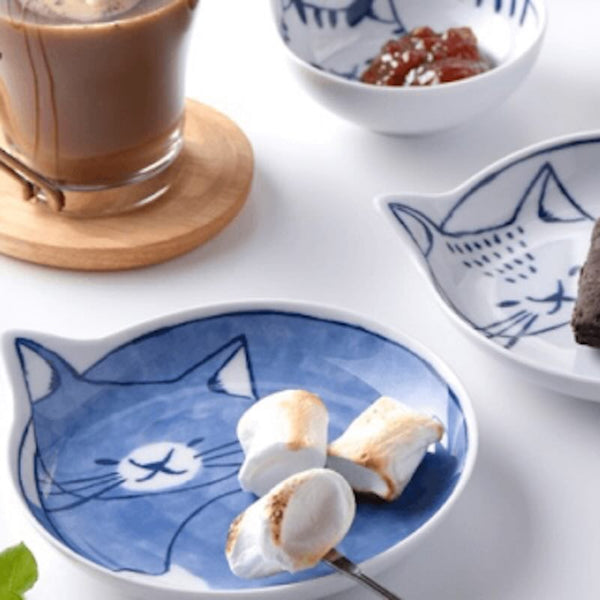 neco皿 5Pセット ねこ皿 小皿 14cm 猫柄 波佐見焼 日本製 食器 ギフトセット