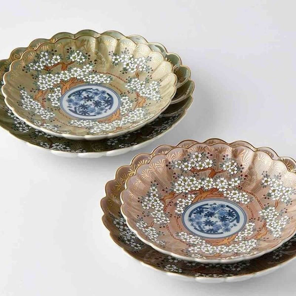 琳派桜樹文 ６号皿 19cm 皿 緑 林九郎窯 和食器 波佐見焼 日本製