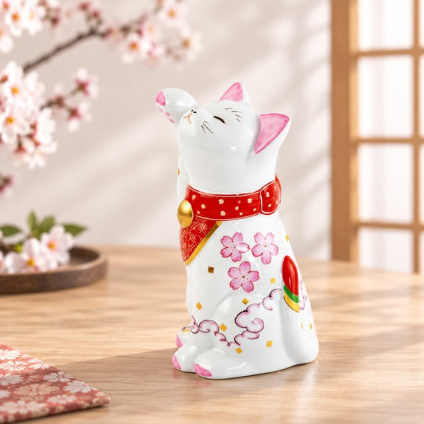 招き猫 有田焼 招福猫 miw みゅう なでしこ 親子ペア 置物 おしゃれ 陶器 縁起物 日本製 プレゼント