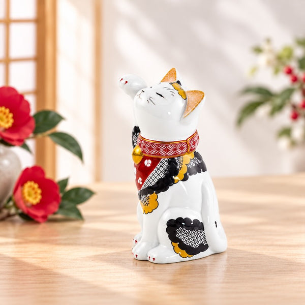 招き猫 有田焼 招福猫 miw みゅう 椿絵 子 置物 おしゃれ 陶器 縁起物 クリスマス プレゼント