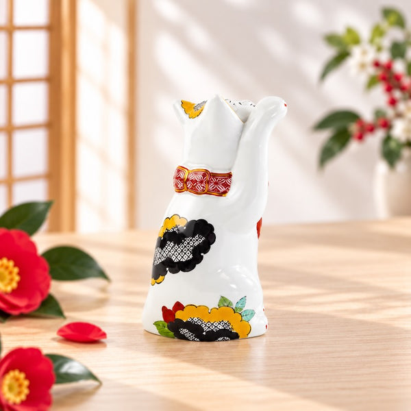招き猫 有田焼 招福猫 miw みゅう 椿絵 子 置物 おしゃれ 陶器 縁起物 クリスマス プレゼント