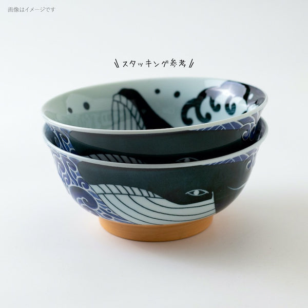 白波くじら ラーメン丼 18.5cm おしゃれ ラーメン鉢 ラーメンボウル 和食器 美濃焼 日本製 食器