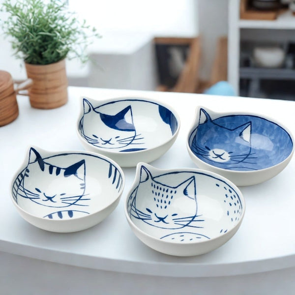 neco鉢 4Pセット 14cm 小鉢 おしゃれ ねこ鉢 波佐見焼 日本製 食器 ギフトセット