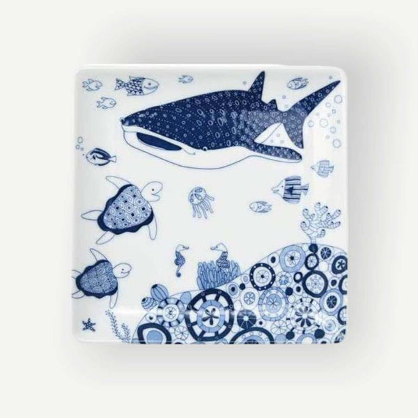 Cocomarine ココマリン 正角皿 角皿 おしゃれ 北欧 ジンベイザメ 日本製 波佐見焼 食器