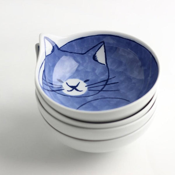 小neco鉢 4Pセット 小鉢 豆鉢 9.8cm 猫柄 食器 波佐見焼 日本製 ギフトセット 化粧箱入