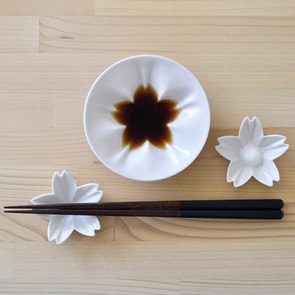 hiracle ひらくる さくら 小皿 豆皿 各5枚セット ホワイト おしゃれ 九谷焼 醤油皿 食器 日本製