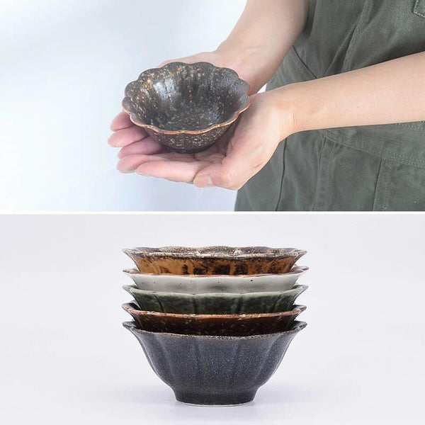 千代菊小鉢 5色菊形小鉢 小鉢 豆鉢 おしゃれ 和食器 小付け 菊型 美濃焼 日本製