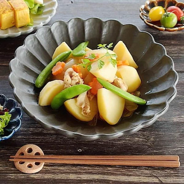 6色菊形高台大皿 大皿 おしゃれ 大鉢 盛り皿 おしゃれ 和食器 菊皿 美濃焼 食器 日本製