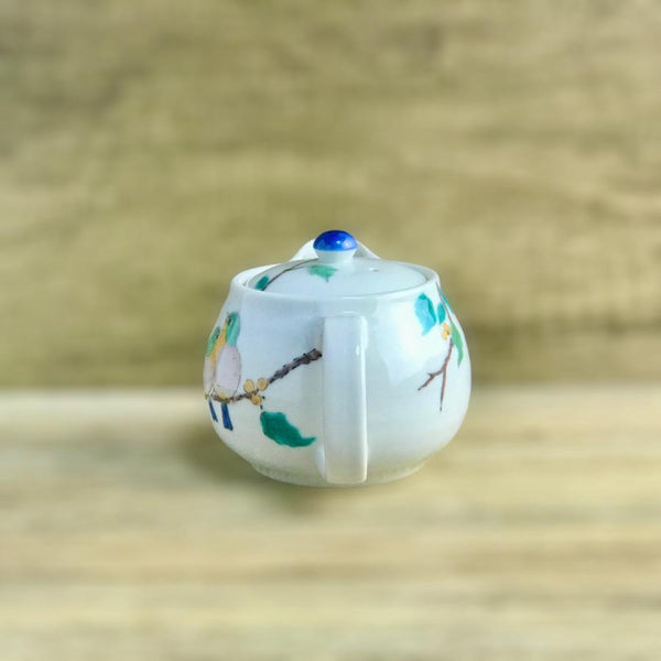 九谷焼 めじろ 急須 ティーポット 陶器 北欧 和食器 茶こし網付き 青郊窯 日本製