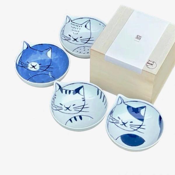 neco鉢 4Pセット 14cm おしゃれ ねこ鉢 波佐見焼 日本製
