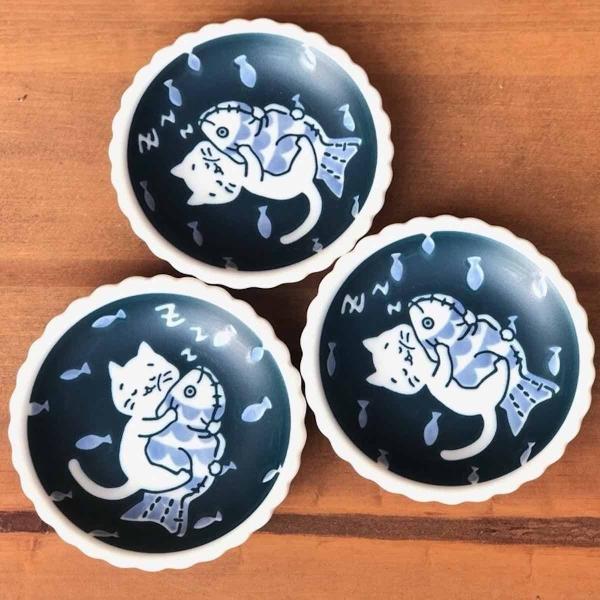 ねこと日曜日 猫好き 豆皿 かわいい プレゼント おしゃれ 美濃焼 日本製 食器 猫好き