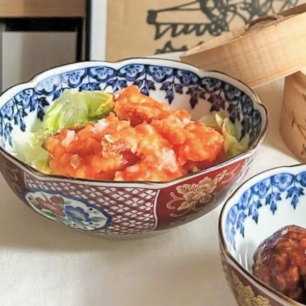 錦 桔梗 6.8寸鉢 大鉢 煮物鉢 おしゃれ どんぶり 日本製 美濃焼 和食器