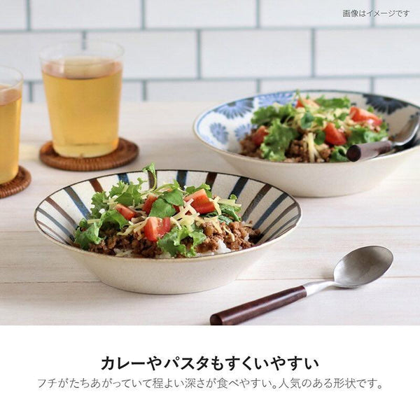 ぱいかじ 深皿 おしゃれ 21.5cm パスタ皿 やちむん風 沖縄風 南風 日本製 美濃焼 食器