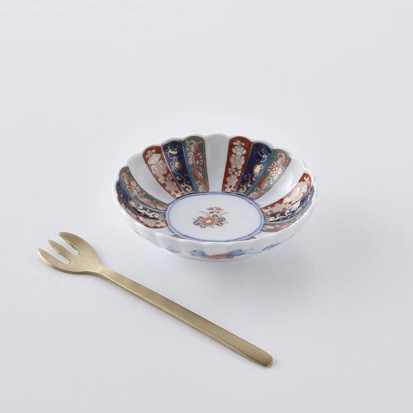 見込菊花紋 楕円 小鉢 ボウル 林九郎窯 和食器 日本製 波佐見焼 古伊万里