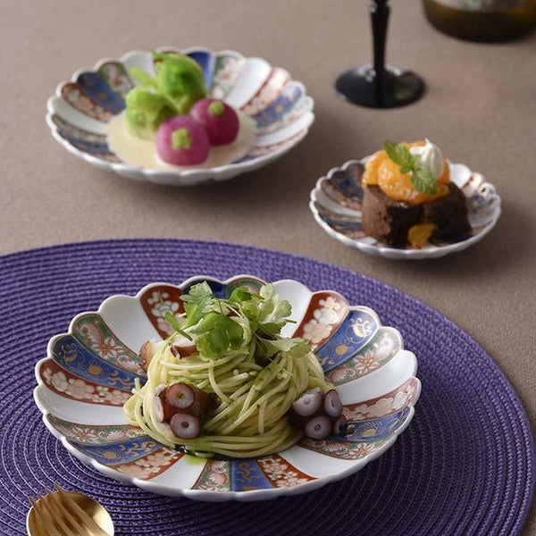 見込菊花紋 楕円 小鉢 ボウル 林九郎窯 和食器 日本製 波佐見焼 古伊万里