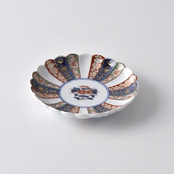 見込菊花紋 3号皿 10.5cm 豆皿 小皿 林九郎窯 和食器 波佐見焼 日本製 古伊万里様式