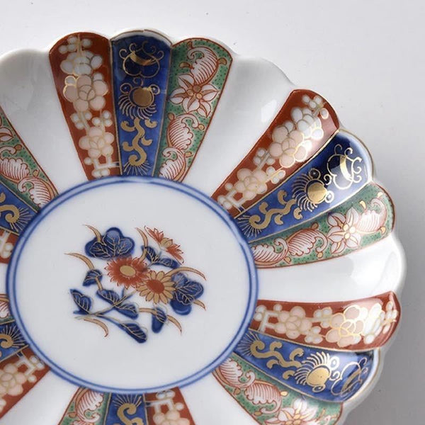 見込菊花紋 3号皿 10.5cm 豆皿 小皿 林九郎窯 和食器 波佐見焼 日本製 古伊万里様式