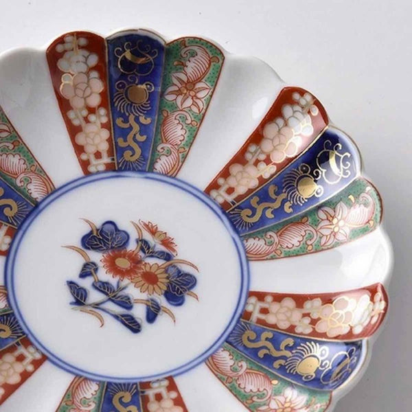 見込菊花紋 5号皿 16cm 小皿 中皿 林九郎窯 和食器 波佐見焼 日本製 古伊万里