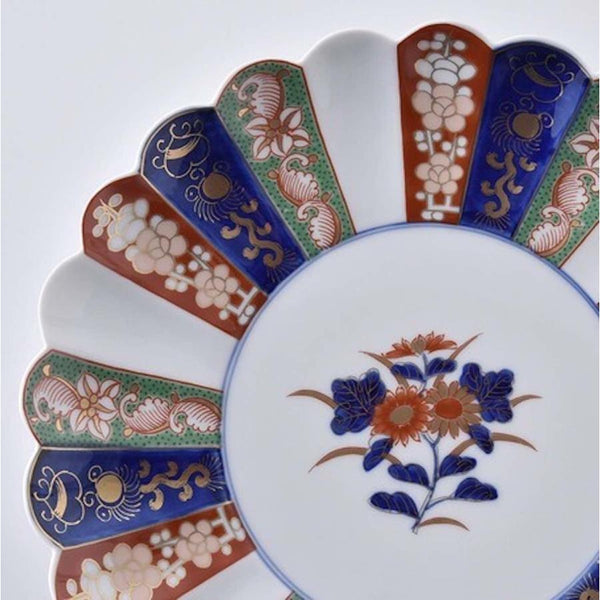 見込菊花紋 5号皿 16cm 小皿 中皿 林九郎窯 和食器 波佐見焼 日本製 古伊万里