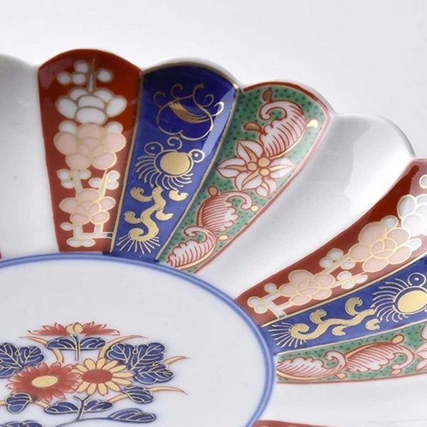 見込菊花紋 6号皿 19cm 皿 おしゃれ 林九郎窯 和食器 波佐見焼 日本製 古伊万里