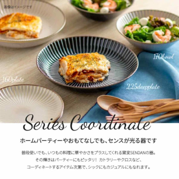窯変SENDAN 深皿 22.5cm 大皿 225ディーププレート しのぎ 食器 美濃焼 日本製