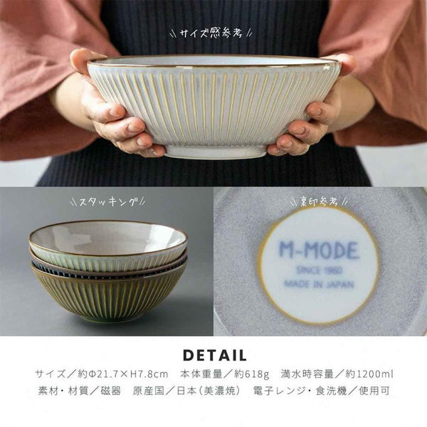 窯変センダン sendan ヌードルボウル おしゃれ 大鉢 サラダボウル しのぎ 美濃焼 日本製 食器