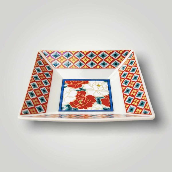 九谷焼 3号角皿揃 時代画風 豆皿 小皿 小付け セット 和食器 ギフトセット 青郊窯