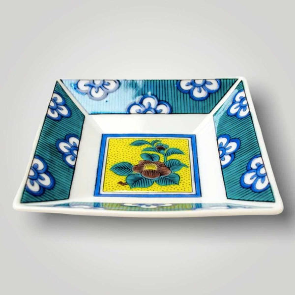 九谷焼 3号角皿揃 時代画風 豆皿 小皿 小付け セット 和食器 ギフトセット 青郊窯