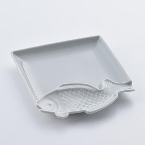 トト皿 魚皿 角皿 たい 鯛 15cm グレー 皿 おしゃれ 波佐見焼 日本製 食器 ギフト
