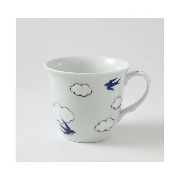 雲つばめ マグカップ おしゃれ 陶器 手描き 日本製 有田焼 食器 茶酒器
