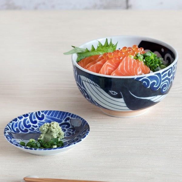 白波くじら クジラ 小丼 13cm どんぶり 陶器 おしゃれ 美濃焼 日本製 食器