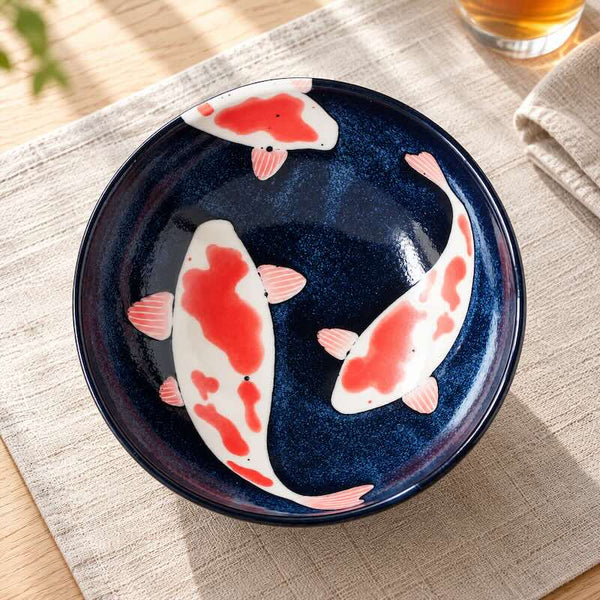 錦鯉 ラーメンボウル めん丼 21.5cm 陶器 和食器 おしゃれ 美濃焼 日本製