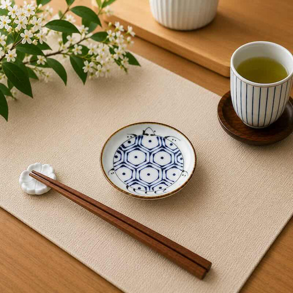 kotohogi 豆皿 小皿 亀 おしゃれ 10.5cm 和食器 波佐見焼 日本製 縁起 陶器