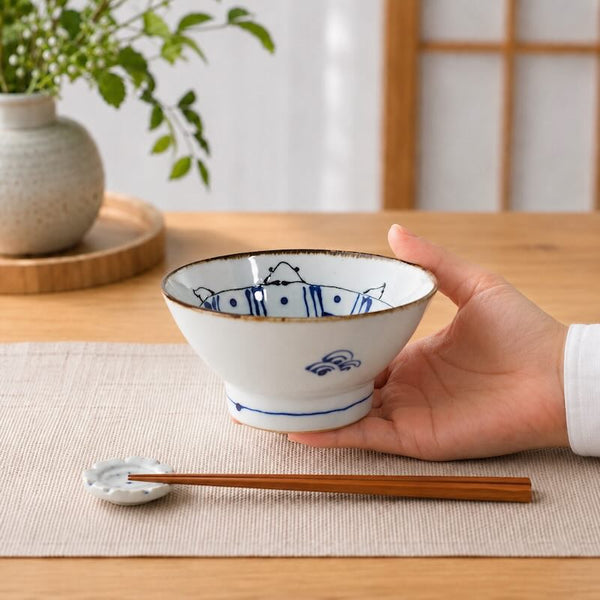 kotohogi くらわんか 茶碗 亀 おしゃれ 波佐見焼 日本製 飯碗 縁起 ライスボウル 和食器