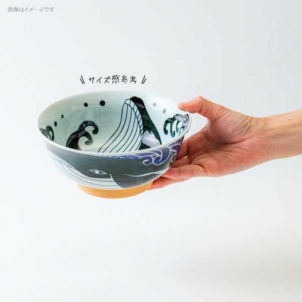 白波くじら ラーメン丼 18.5cm おしゃれ ラーメン鉢 ラーメンボウル 和食器 美濃焼 日本製 食器