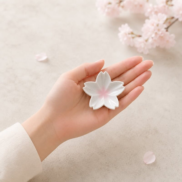 hiracle ひらくる さくら 小皿 豆皿 各2枚セット ホワイト おしゃれ 九谷焼 桜 食器 日本製