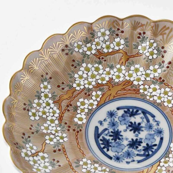 琳派桜樹文 5号皿 16cm 赤 おしゃれ  中皿 食器 林九郎窯 波佐見焼 日本製