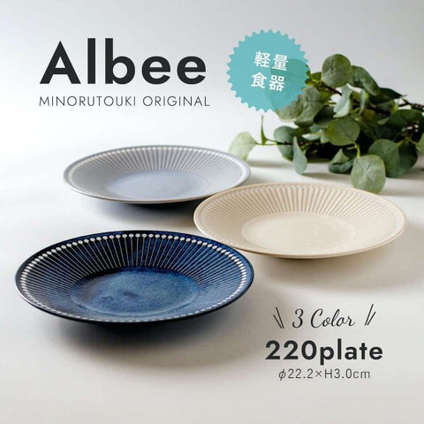 albee 食器 美濃焼 アルビー 皿 22cm パスタ皿 深皿 カレー皿 おしゃれ