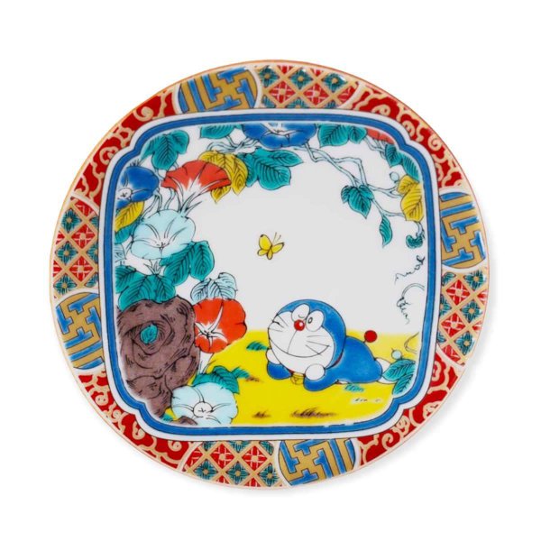 Doraemon Small Plate Bright Colors Kutani Ware (12.0 x 2.0cm) -Garden design